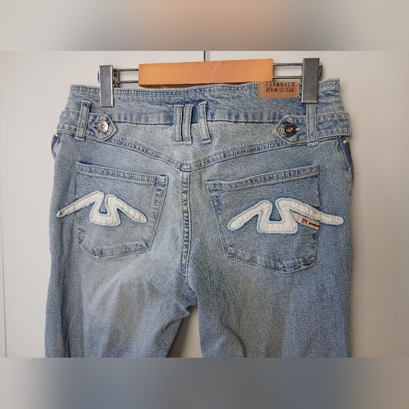 PARASUCO 2000 Y2K Women Jeans Size 30 Unique Original Model Laces Patchwork - Picture 7 of 11
